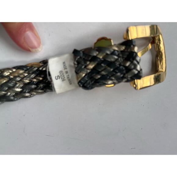 Vintage Y2K Braided Metallic Medallion Womens Belt Sz S Glam Adjustable Taiwan - Picture 10 of 15